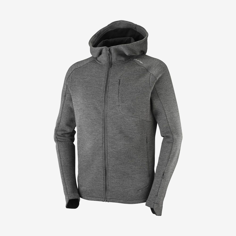 Salomon Israel OUTLIFE TECH LS FZ MID HOODIE M - Mens Midlayers - Mid Grey (VOMC-91085)